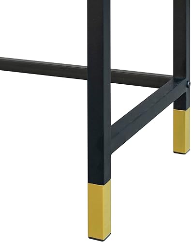 Miniatura 7 de GIA Home Furniture Series - Mesa de consola de mediados de siglo, cajones hechos a mano de ratán, escritorio de computadora de madera y metal