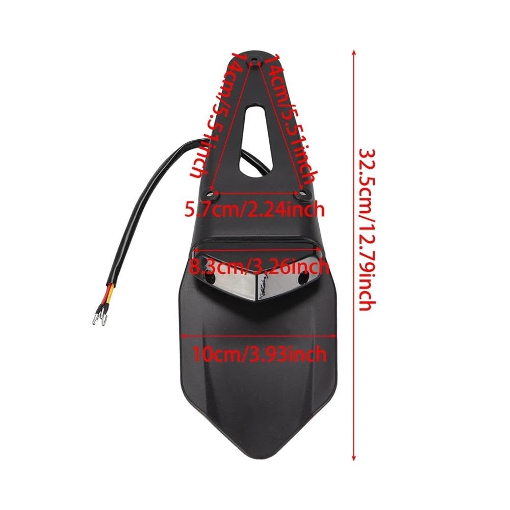 Fanale Posteriore Universale Per Moto LED E Parafango Stop Enduro Dirt Bike MX Trail(ROSSO)