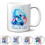 IDcaseFR MUG tasse en ceramique cafe - MADE in France aquarelle pastel ohana stitch - Livraison EXPRESS - PROMO