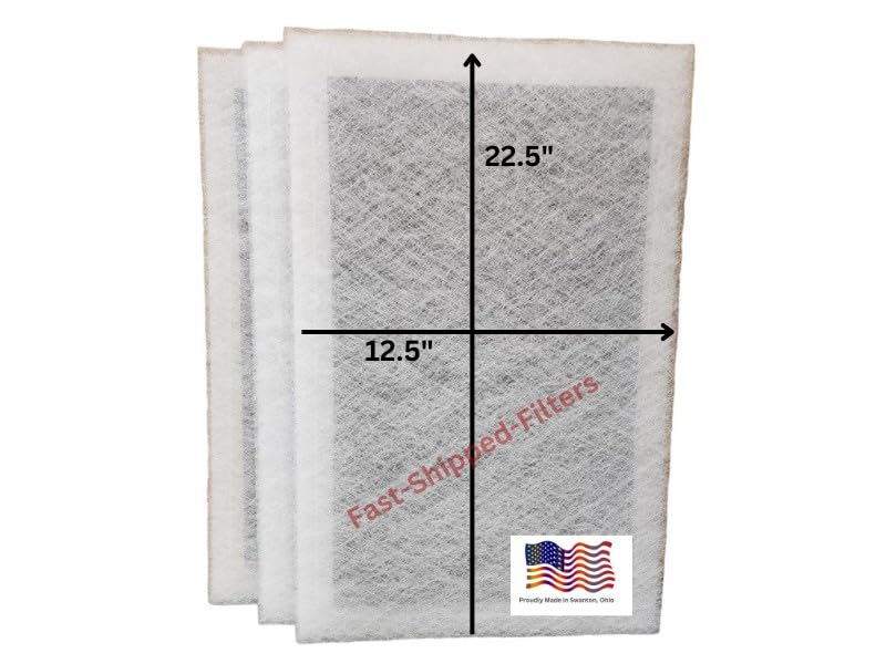 Fast-Shipped-Filters 3 Pack 14×25 Replacement Filter Pads Compatible with Biologic3 Air Cleaner 14×25 Refill White