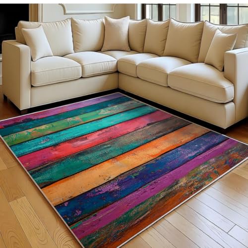 Tapis de sol moderne 140x200 cm violet résistant et facile à nettoyer