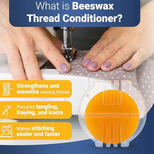 Image of Thread Wax and Thread Conditioner (2pk) - Contains Beeswax for Sewing and Gloss Threads Waxer. Magic Conditioner for Hand Sewing Embroidery. Hand Quilting Supplies to Strengthen and Reduce Knots