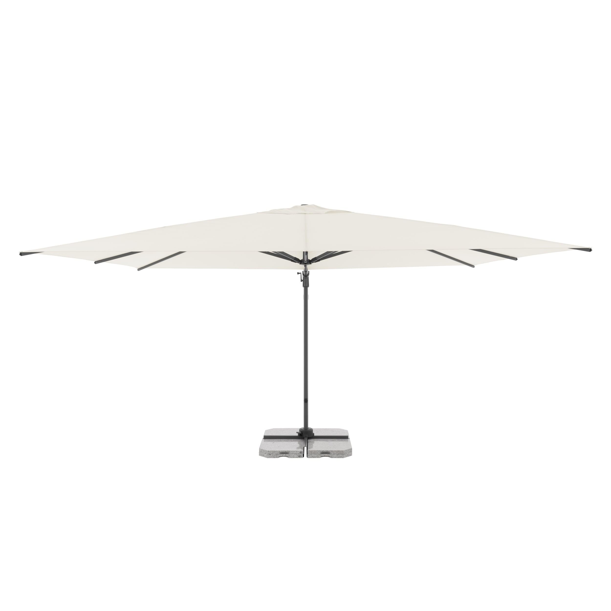Doppler ombrellone a pendolo Jack 400x300cm al naturale I per balcone, terrazza e giardino I a manovella in alluminio resistente ai raggi UV I multifunzionale