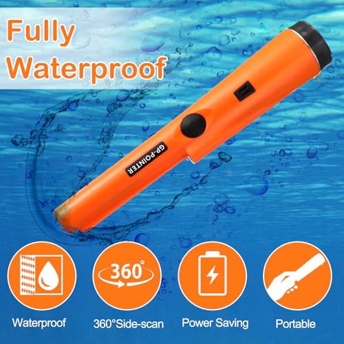 Image of Metal Detector Kit Accessories Include Metal Detector Pinpointer, Sand Sifter Scoop, Shovel Glove, Finds Bag, Semi Waterproof Detection Handheld Pin Pointer Wand Accessories for Adult Treasure Hunting