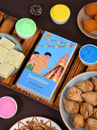 Image of Indian Karigar Starch Holi Gulal for Holi Colour 160g 80g x 2 Colours Non Toxic Holi Color Herbal Gulal Organic Holi Colours for Family Kids Organic Skin Safe Holi Colors (Holi Colour 1U 80G)