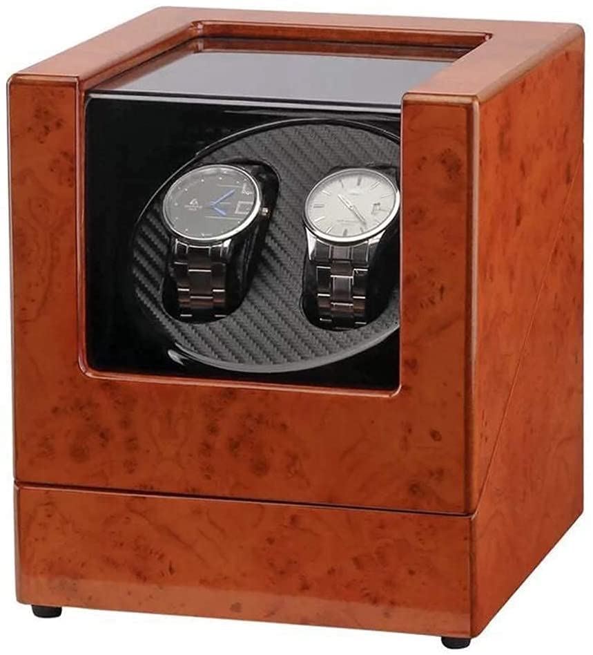 OUZVI Automatic Watch Winder,Watch Winder for 2 Watches Double Watch Rotator Box with Ultra-Quiet Motor Multi Jewelry Storage Display Box (Color : A)
