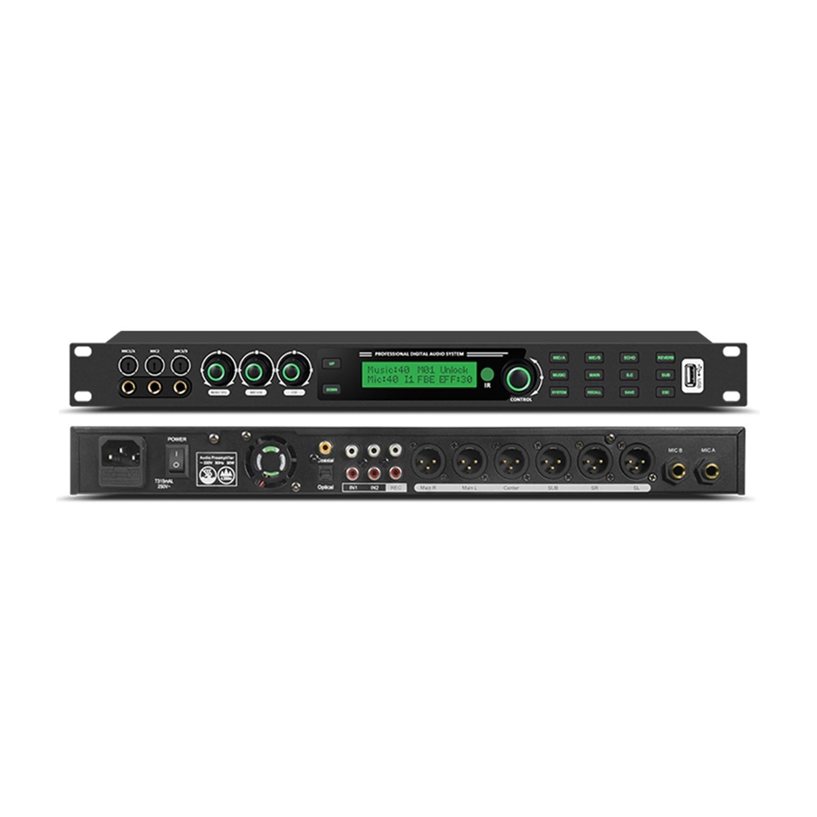 Procesador De Efectos De Karaoke KX6, Efector Frontal Profesional KTV, Sistema De Audio De Sonido, Procesador De Efectos De Eco De Audio Digital
