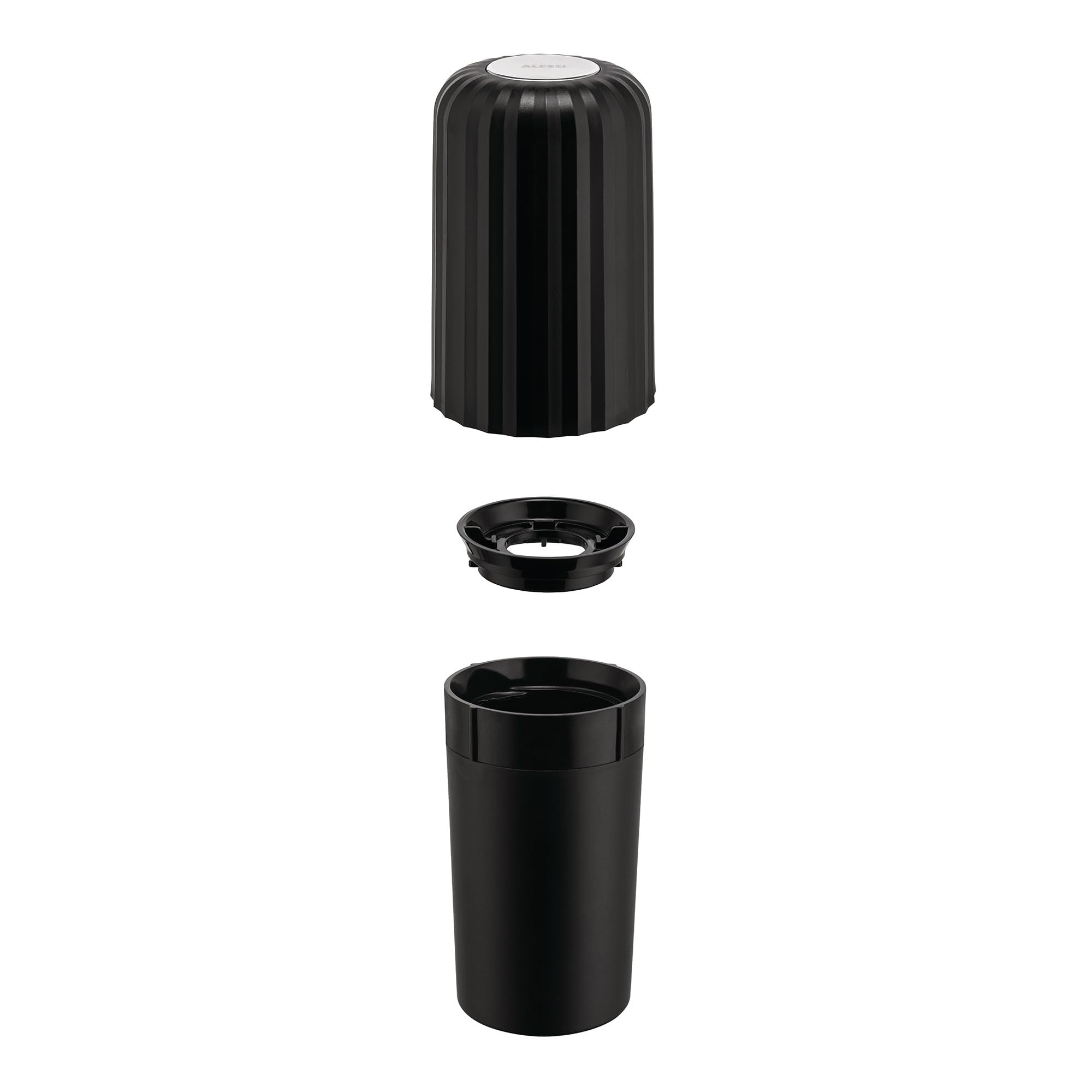 Alessi Plissé MDL20 B - Cápsulas Vacías para Cápsulas Compatibles con Máquinas Nespresso y Vertuo, en Resina Termoplástica, Diámetro 8.3 cm, Negro