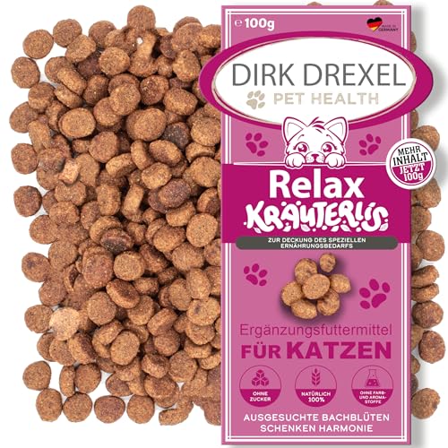 Dirk Drexel Relax Kräuterlis für Katzen 78g | Angst und Stress | mit Bachblüten | Innere Ruhe | Zur Harmonisierung | Beruhigungsmittel