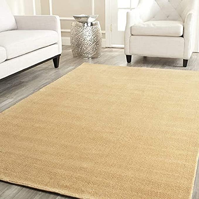 Image of Classical Look Plain Handmade Carpet with Super Soft & Pure Woolen Carpet for Your BEDROOMS & Living Room with 1 INCH Pile Height 8 X 12 FEET (240x360 CM)