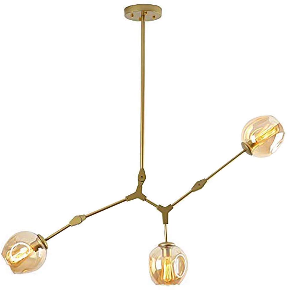 KXEcoLife Industrial Vintage Brass Ceiling Light Fixture 5Light Adjustable Lighting for Bedroom Living Room FoyerTransparent Color Modern Design Retro Style