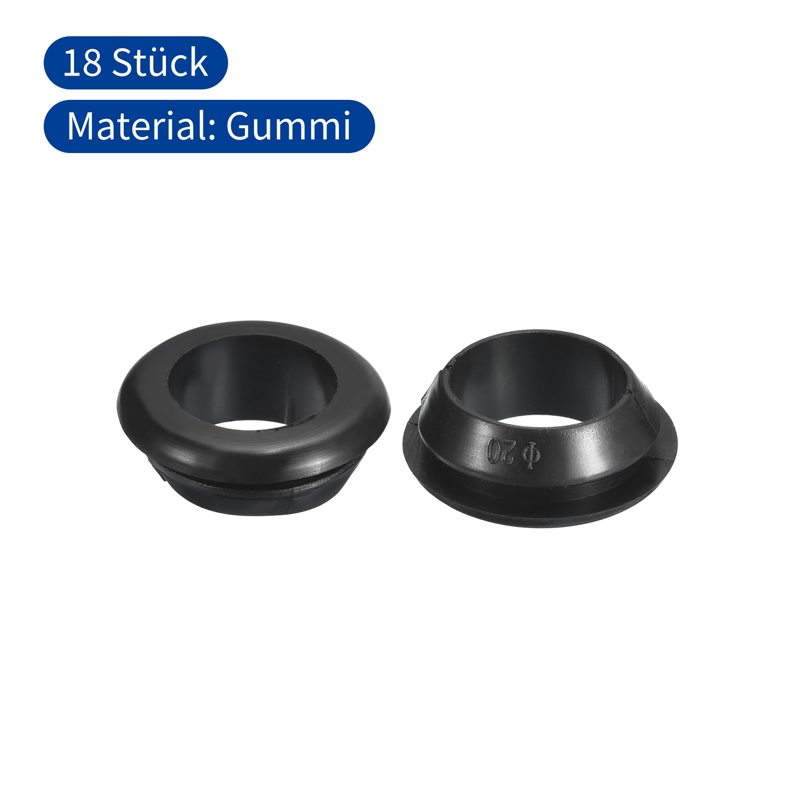 16 Stück Kabeldurchführung Gummi 13mm ID 16mm Bohrloch - Blütenblatt Gummitüllen Lochstopfen Schwarz Zum Kabelschutz