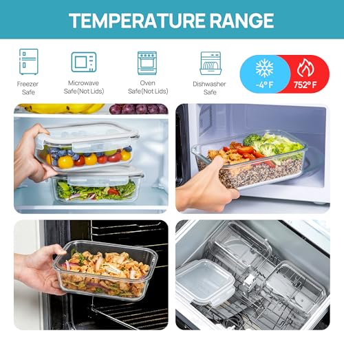Image of Vtopmart 2Pack 1500ml /50.7oz Large Glass Storage Containers With Lids, Grey