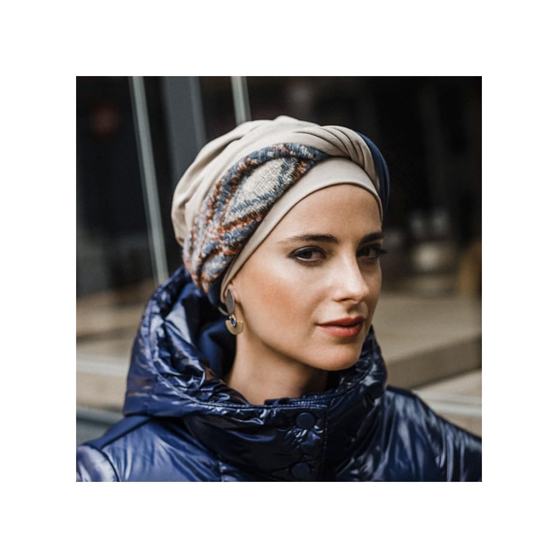 CAREBELL Turbante Oncologico Modello Elegance – Design Nordico, Bambù Morbido e Traspirante, Speciale per Chemioterapia, Alopecia e Pelle Sensibile, Comodo ed Elegante