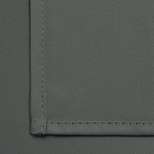 Yakamok Window Draperies Curtains Panels - Light Blocking Curtains, Grommet Top Small Drapes for Short Window/Basement(Dark Grey, 52Wx36L, 2 Panels)
