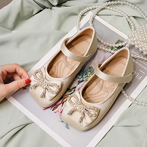 JOEupin Girls Dress Shoes Flower Girl Ballerina Ballet Flats Mary Jane Wedding Party School Shoes for Toddler2