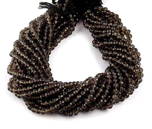 Quartz fumé naturel facetté LKBEADS 4,5-5mm haute qualité création joaillerie