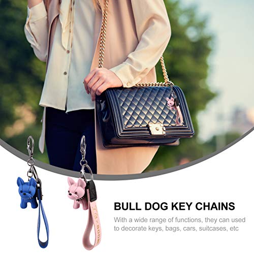 KESYOO 2 Pcs Porta-Chaves de Bulldog FrancÃªs Cartoon Kawaii Mini Fofo AdorÃ¡vel Chaveiro Bolsa de C