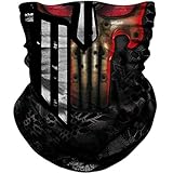 TERNNK Seamless Neck Gaiter Shield Scarf Bandana Face Mask Seamless UV Protection for Motorcycle Cycling Riding Running Headbands (Red skull)