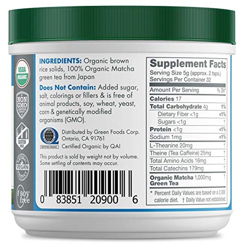 Green Foods Organic Matcha Green Tea, 5.5 Ounce #TOP2