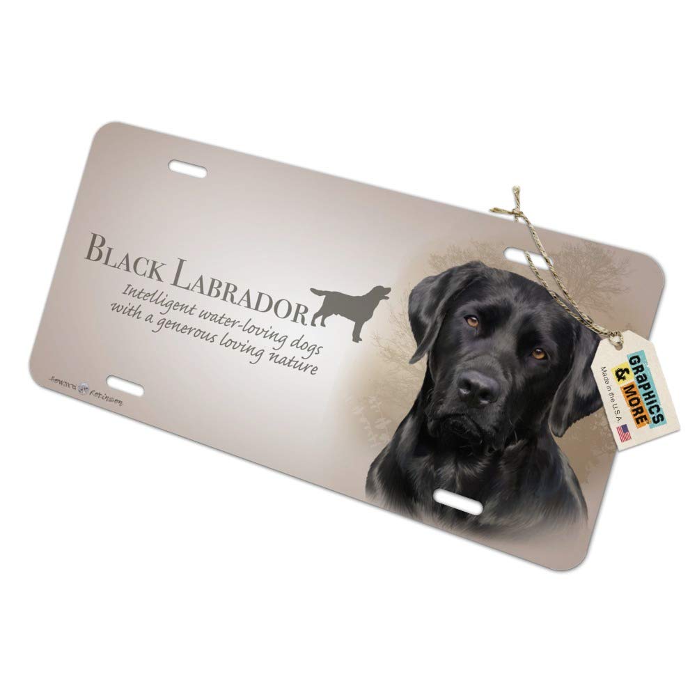GRAPHICS & MORE Black Lab Labrador Dog Breed Novelty Metal Vanity Tag License Plate