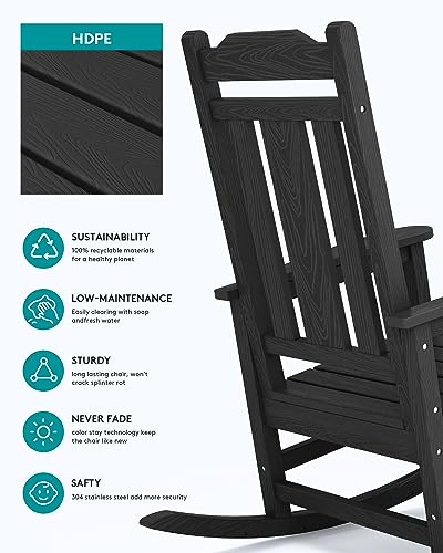 Serwall ROCKER 2 Outdoor Rocking Chair Black Set Of 2 thumb #4