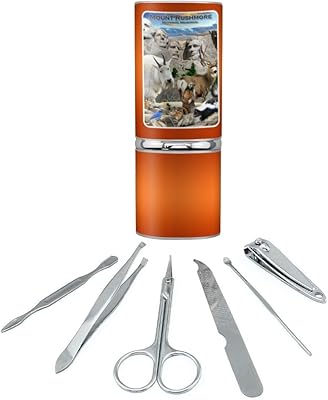 Mount Rushmore National Memorial South Dakota SD Animals Mountain Goat Stainless Steel Manicure Pedicure Grooming Beauty Care Travel Kit