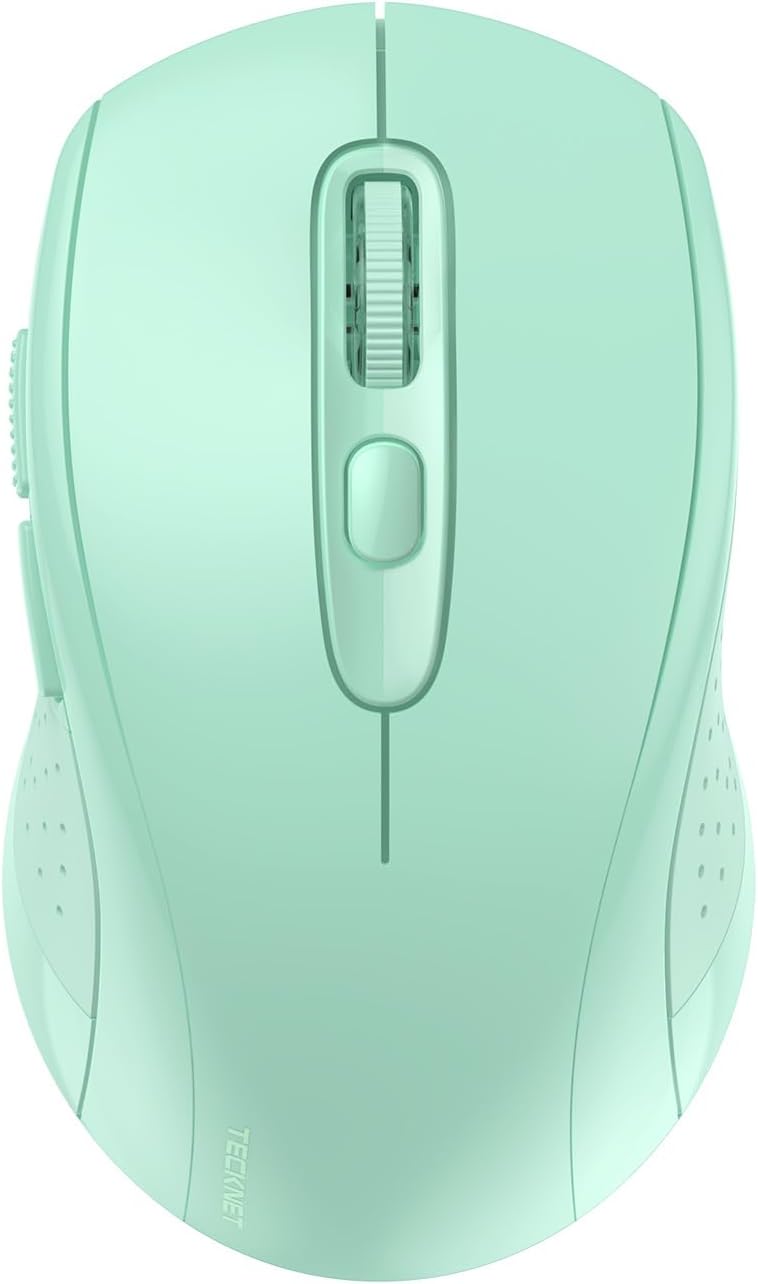 Tecknet Bluetooth-muis, 4000 dpi draadloze muizen voor laptop 2-in-1 (BT 5.0/3.0+2.4GHz) computermuis met USB-ontvanger voor Mac (USB-A+Bluetooth, groen)