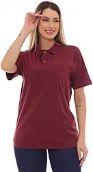 1 Camisa Polo Leticia- Camisa Polo Feminina Oversized Listrada Vinho J10 código 00025FA