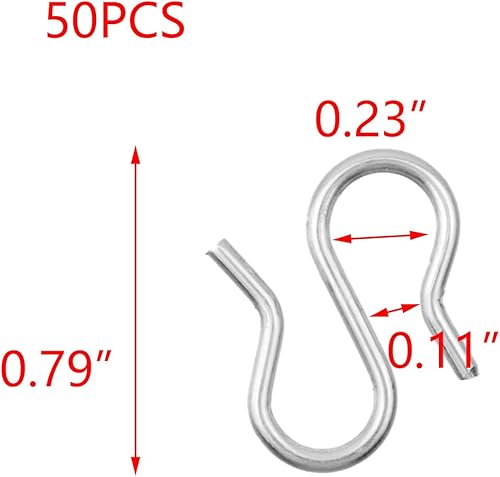Vista 32 de T Tulead 40 piezas de mini ganchos ligeros S ganchos de hierro para colgar joyas de 1 x 0.7 pulgadas