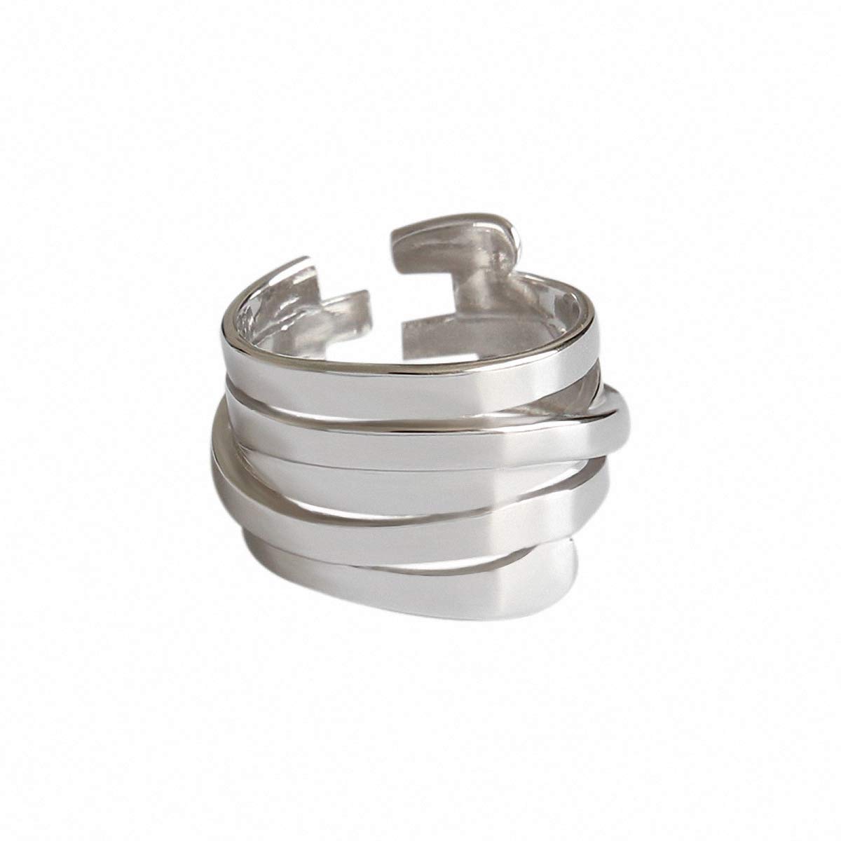 SpringlightSan Valentin Regalos Mujer anillos mujer S925 Anillo de plata esterlina Anillos envolventes multicapa simples Anillos abiertos, regalos originales para mujer, regalos para mujer.