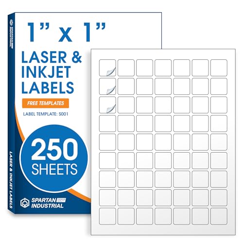 Étiquettes imprimables 1" x 1" blanc brillant 15750 autocollants