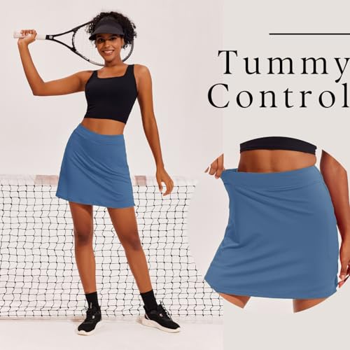 Image of Ekouaer 16 inch Golf Skorts for Woman with Inner Pockets Silicone Grippers Tennis Skirt Quick Dry Athletic Pickleball Skort