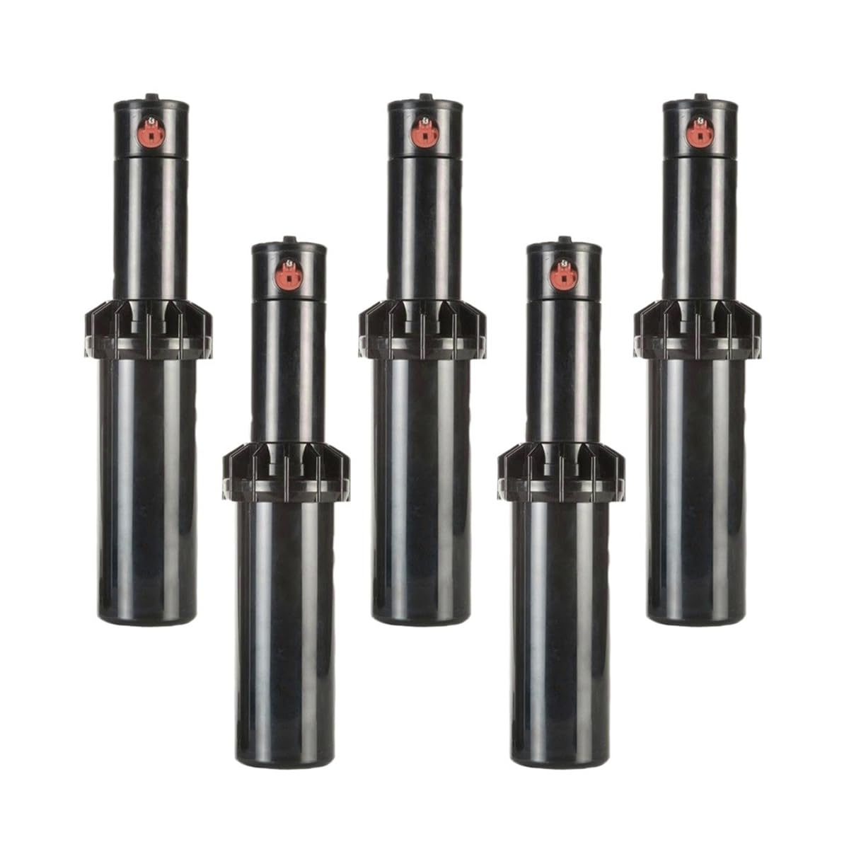 [Pack 5] Irrigatore Rain S075 a Turbina Emergente 10 cm con gambo in plastica, regolabile da 40° a 360° e attacco filettato femmina da ¾ | Irrigatori per irrigazione prato | Diffusore da giardino