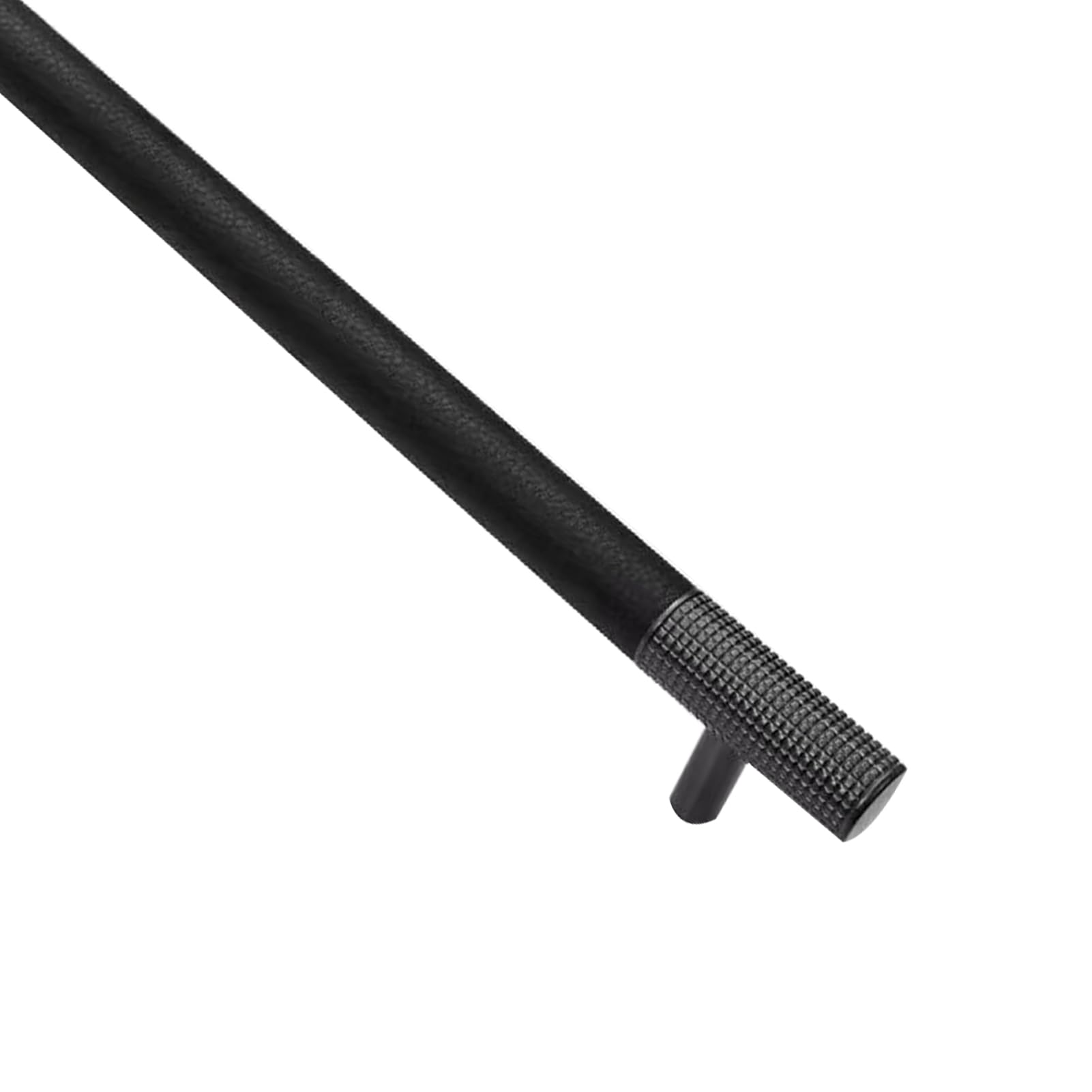 DSWZLQDXB Cabinet Pulls Aluminium Alloy+Leather Cabinet Knobs Country Style Handle for Dresser,Drawer Door Kitchen Hardware Home Door Levers Striped (Black,Hole spacing 544mm)