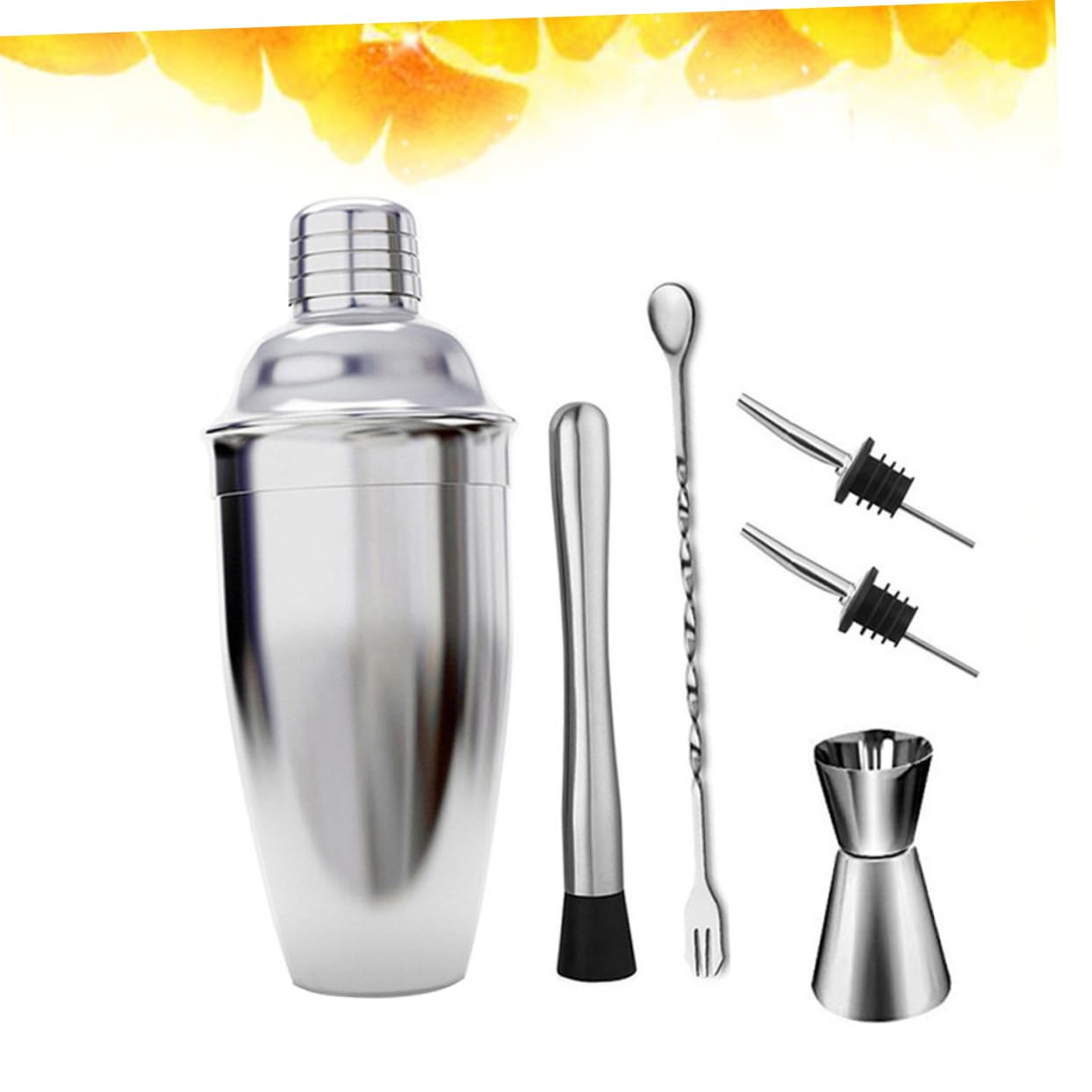 6 Piezas Coctelera Profesional Inoxidable Kit para Bar Casa Mezclador y Colador para Cócteles Martini y Bebidas Variadas