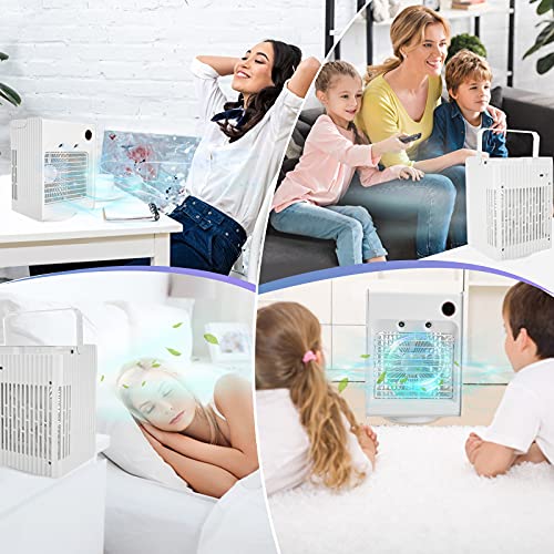 Portable Air Conditioner Fan, Mini Fan Air Cooler With 3 Wind Speeds, Desktop Evaporative Air Humidifier, Cooling Fan With Anion For Bedroom, Office, Dorm, Car, Camping Tent #TOP4
