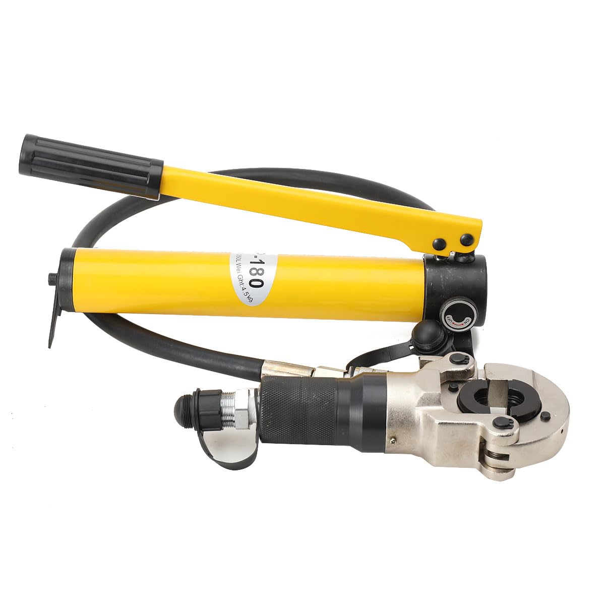 Pinza Idraulica 6T con Testa Rotante 360° per Tubi 12-32mm, 9 Modelli V e TH, Manico Ergonomico e Testa Smontabile, Utile per Rame, PEX, PB, Alluminio, Acciaio