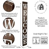 SmithFarmCo Wooden Welcome Sign/Signs for Front Porch/Front Door/Home Decor Made with Real Wood 5 feet Tall Large Rustic Fixer Upper Farmhouse Style (Rustic Barnwood)