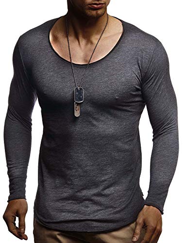 Leif Nelson Men's Modern Basic Longsleeve Crew Neck T-Shirt Hoodie Sweater Slim Fit LN1-801072