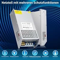 BOSYTRO Trafo DC 12V 125A 1500W Schalternetzteil AC 110V/220V (PSU SMPS) 12Volt Transformator Industriell Adapter LED Lichtleiste Lampe Halbleiter Motor Pumpe Winde Amplifier Überwachungs Sensoren – Ansicht 6