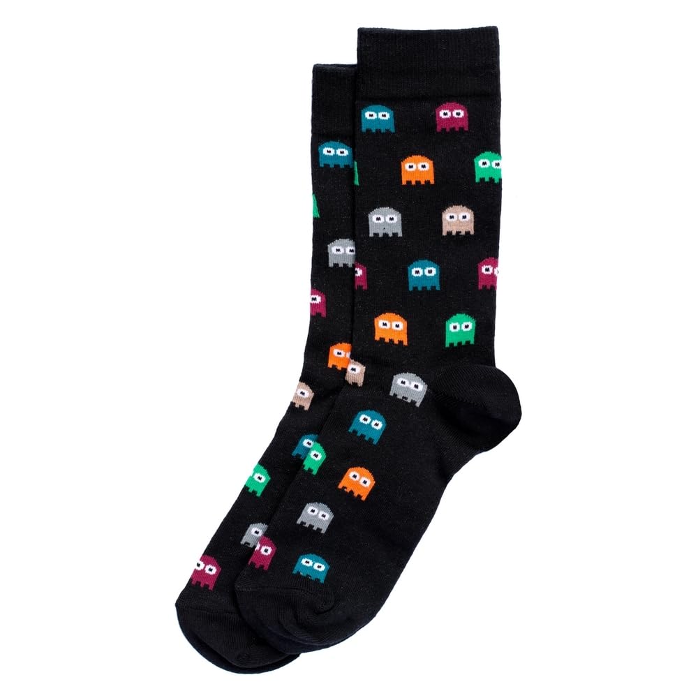 JOE COOL Mens Cotton Arcade Ghost Socks in Black