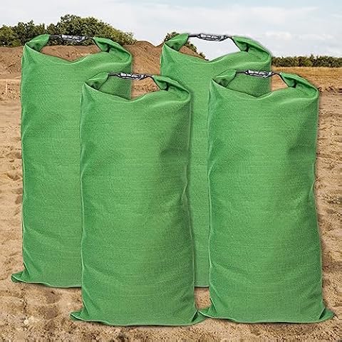 Flood Water Barrier Sand Bags - 4Pcs Thickened Long Canvas Flood Protection Sandbags with Insert Buckle Reusable Quick Flood Barrier for Home Door Window Basement Garage 14“*28.7“ Cover