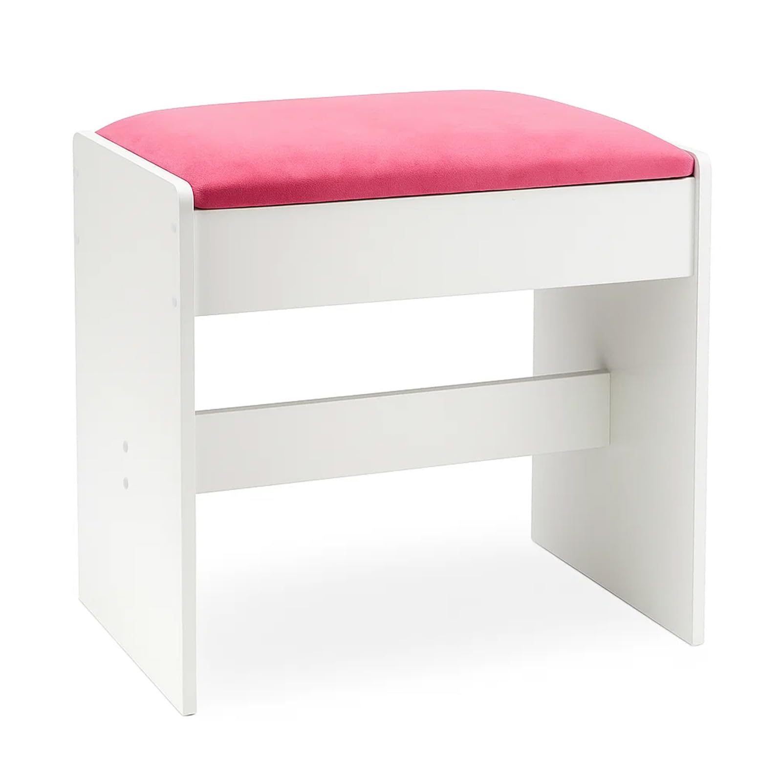 CROWNSHOP Vanity Stool Comfortable Dressing Table Stools Simple Padded Stool Chair for Dressing Table Bedroom Makeup Stools Suitable (Pink without Drawer)