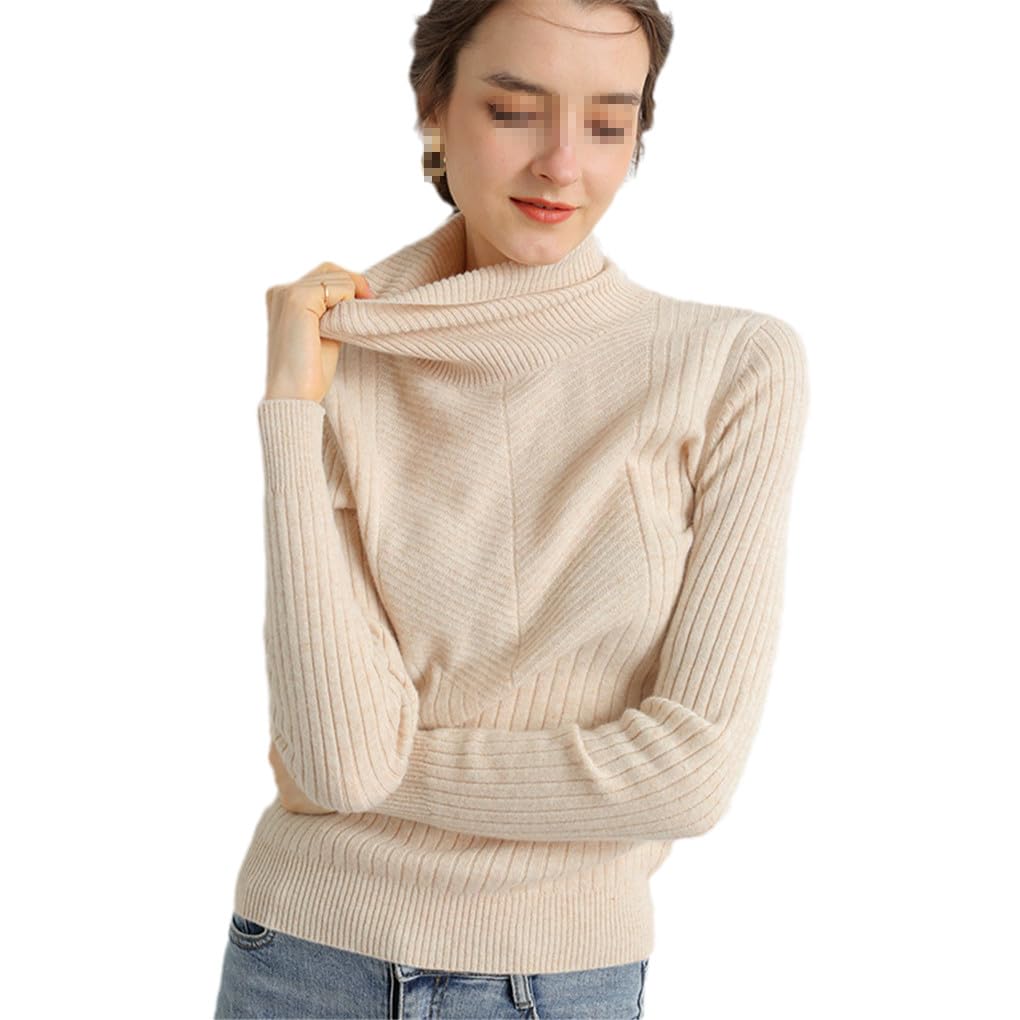 Jegsnoe Damen Wolle Rollkragenpullover Frauen Winter Warm Langarm Strickpullover Herbst Pullover Pullover