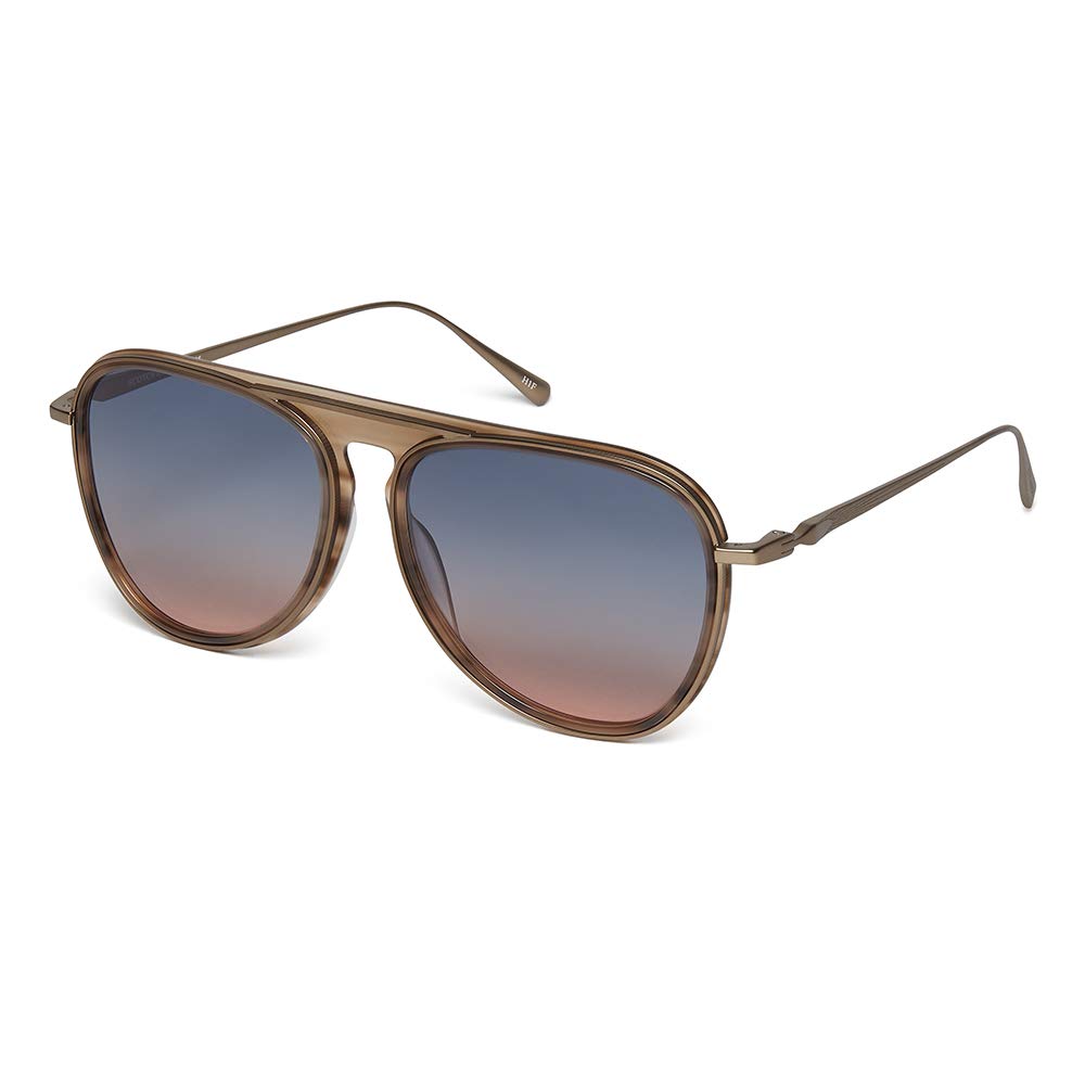 SCOTCH & SODA - Unisex Aviator Sunglasses CASTRO Collection Model 103 in BROWN HORN with UV400 Protection