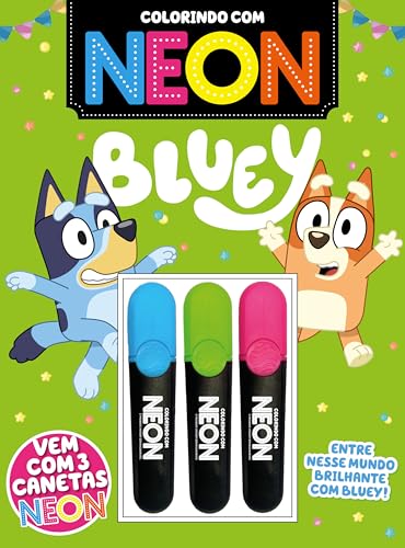 Bluey Colorindo com Neon: