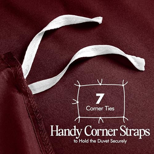 Utopia Bedding King Size Duvet Cover - Soft Microfibre Polyester Bedding Quilt Cover Set With Pillow Cases - (Burgundy) - 8