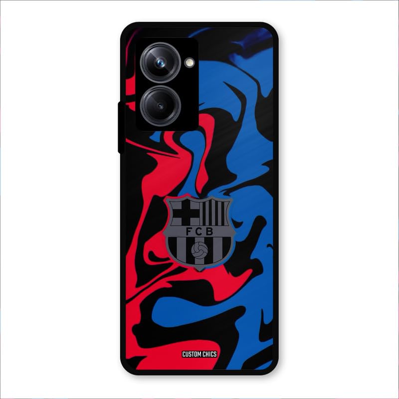 Image of PrintShield FC Barcelona Comic Back Cover for Realme 10 Pro, Shockproof Printed Phone Case with Soft TPU Sides & Anti-Slip Grip