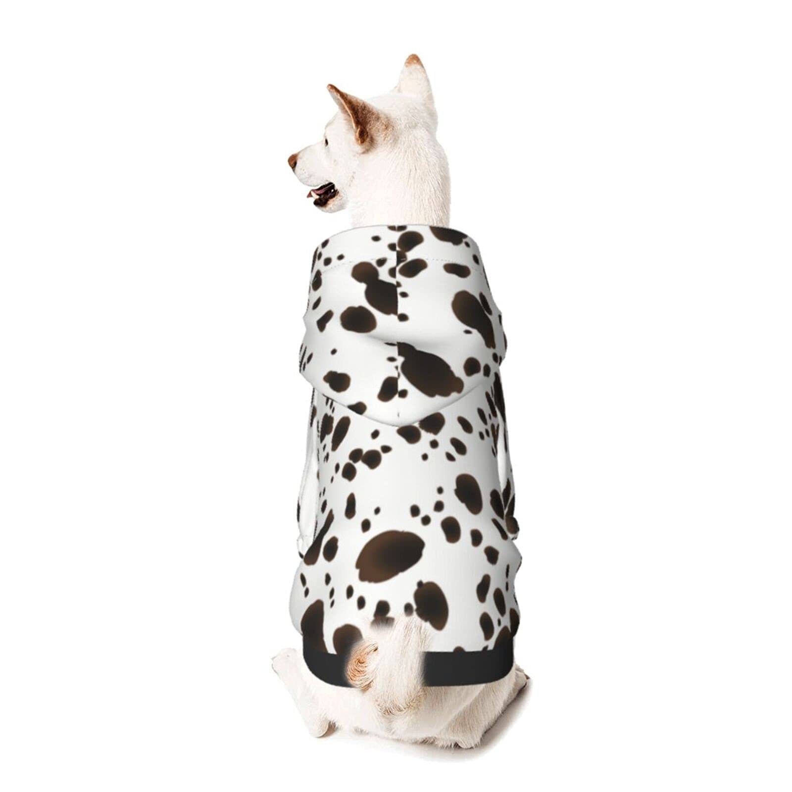 Cute Tiny Pet Costume, Texture Skins Dalmatians Print Winter Cloth Sweaters for Autumn Pets' Wear Dog Winter Hoodies with Hat S